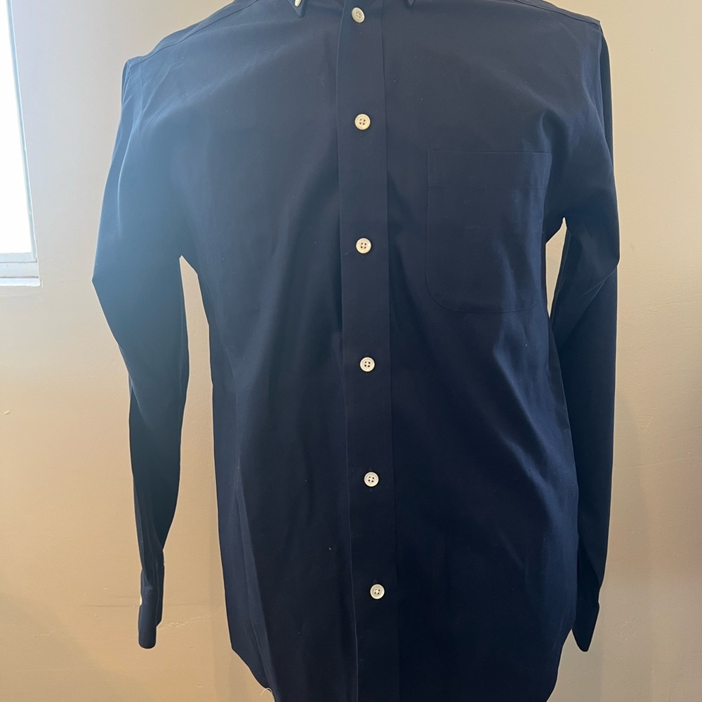 Turnbury Men's Navy Blue Button-Up Shirt 100% size S  non-iron